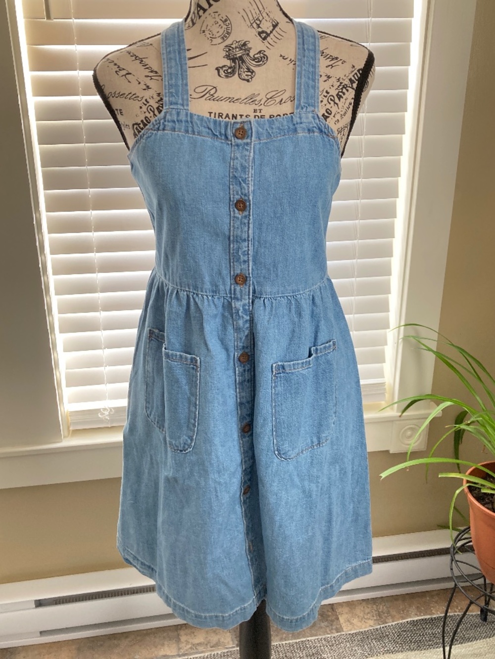 Sleeveless Chambray Denim Girl Dress XXL